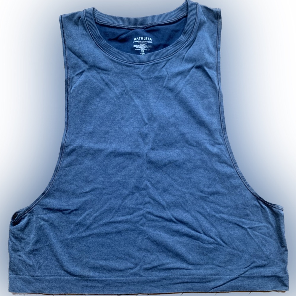 Athleta Scoop Neck Loose Muscle Tank Top | Navy Blue | Sz XS